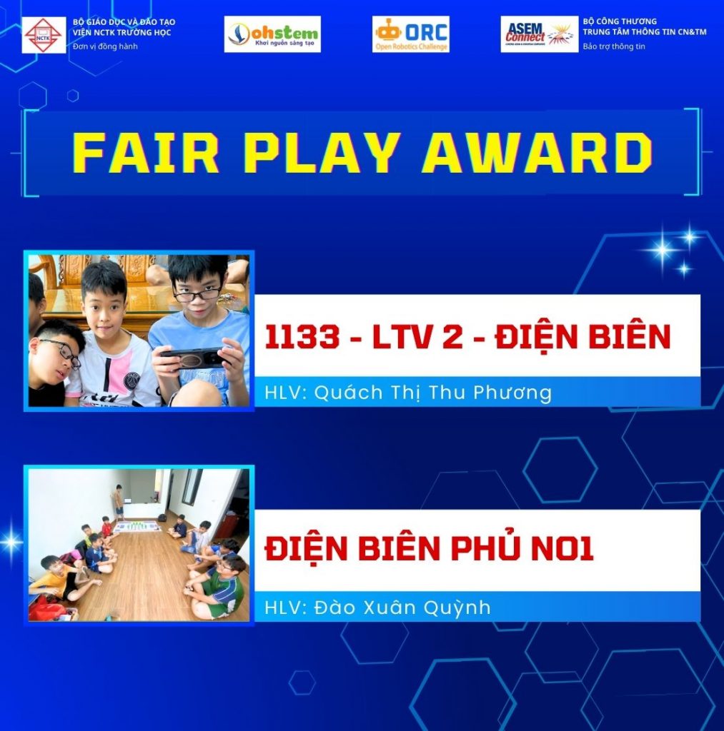 Giải Fair Play tại cuộc thi Robocon Online toàn quốc ORC Online Junior 08/2024