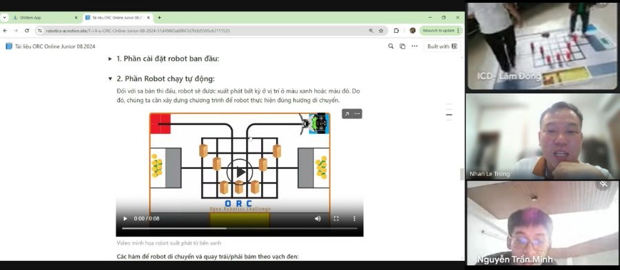 Buổi tập huấn online chuẩn bị cho giải đấu Robocon toàn quốc ORC Online Junior 08/2024